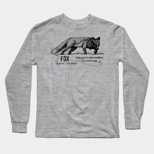 Spirit animal - fox - black Long Sleeve T-Shirt